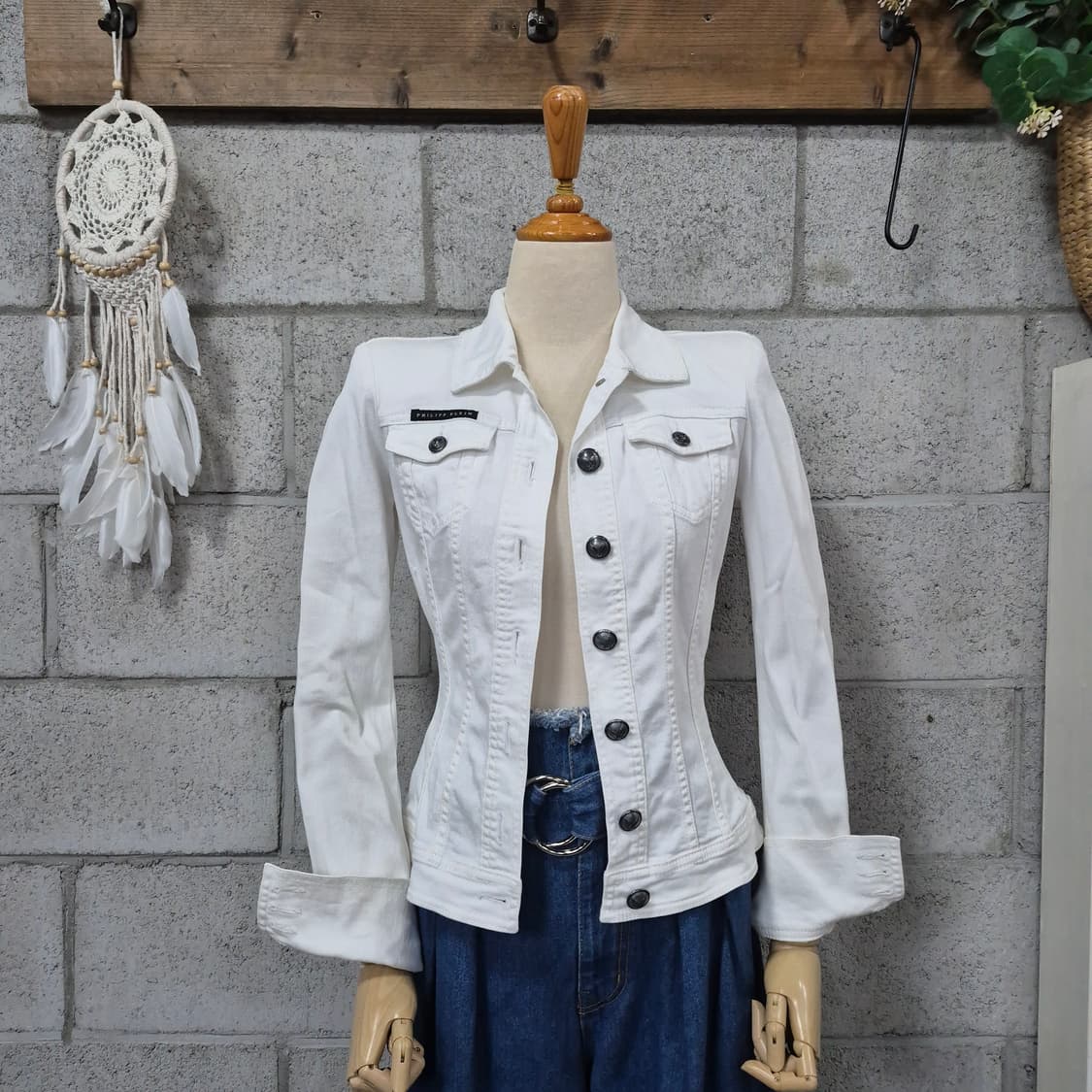 필립플레인 정품 큐빅 스컬 데님자켓 상품이미지3