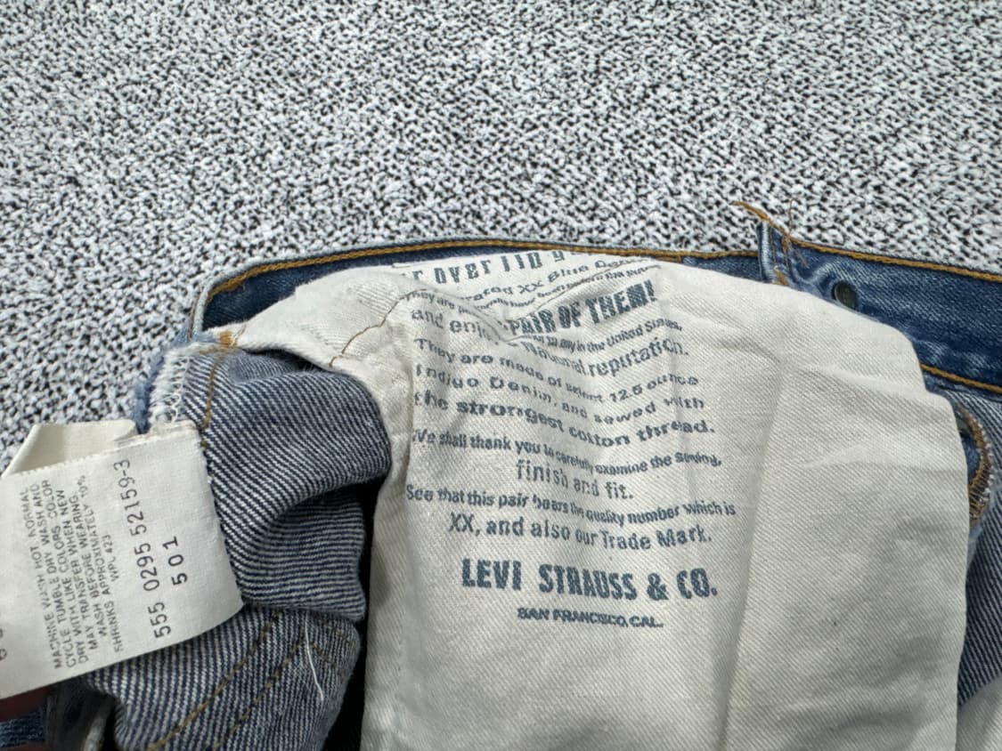 리바이스501 90s 발렌시아산555 셀비지 상품이미지6