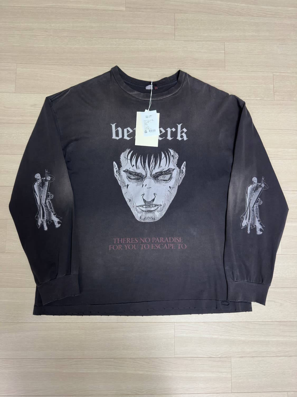 (3) 폴리테루 베르세르크 롱슬리브 001 데미지드 차콜 상품이미지2