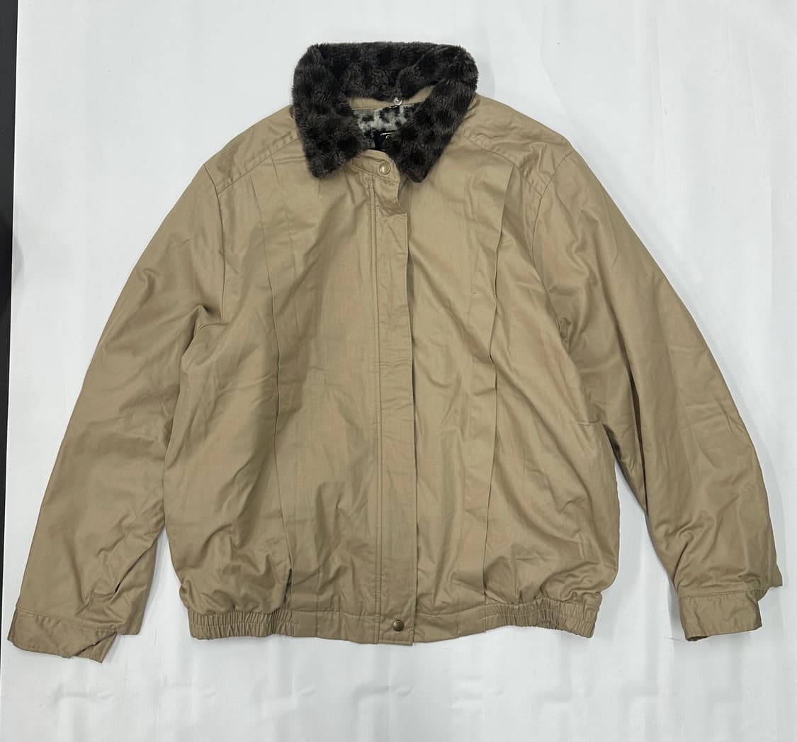 호피 퍼 오버핏 갸루  일본빈티지 베이지 봄버 러블리 자켓 상품이미지2