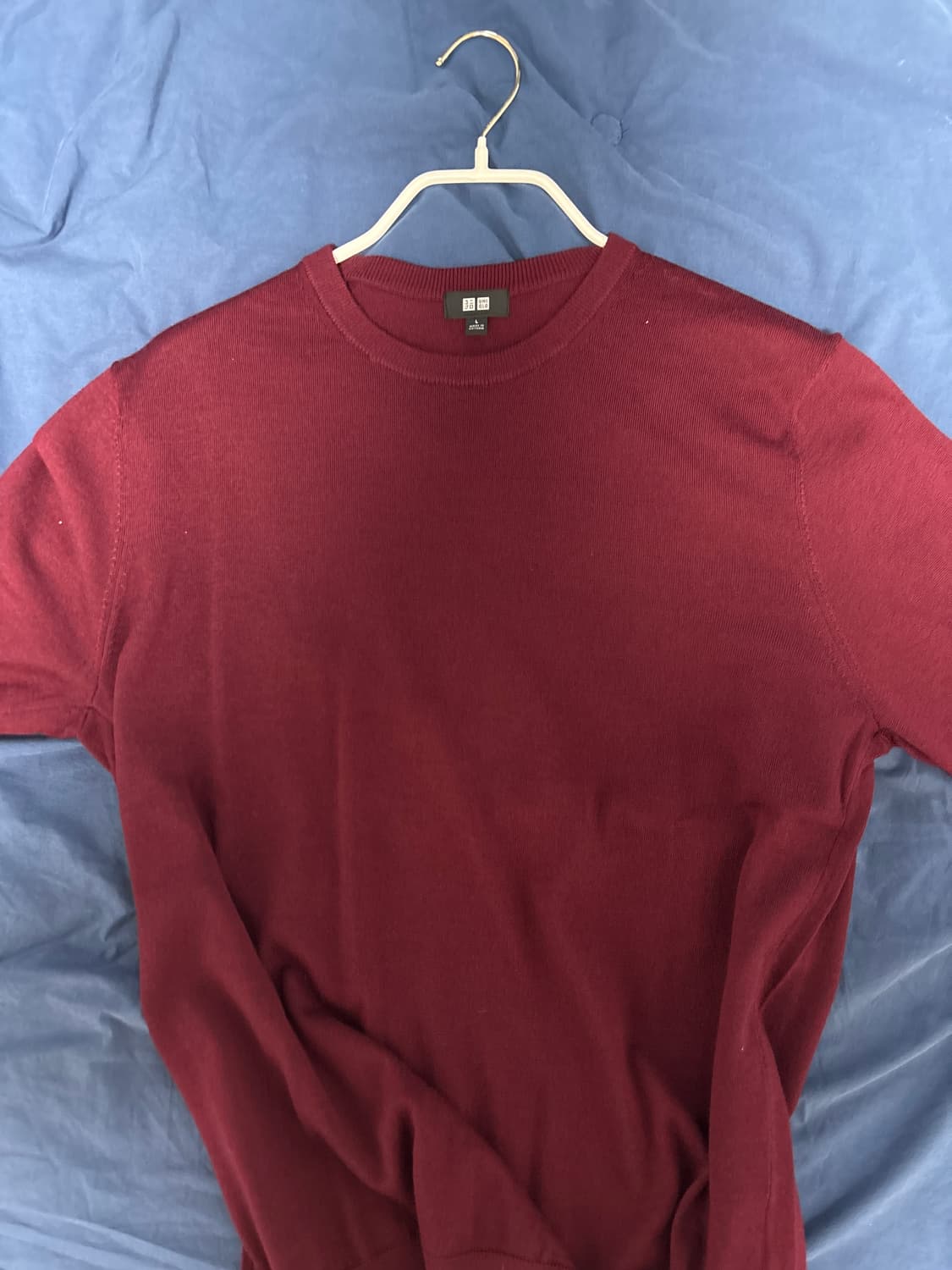 급처) 유니클로 메리노 니트 버건디 L 상품이미지2