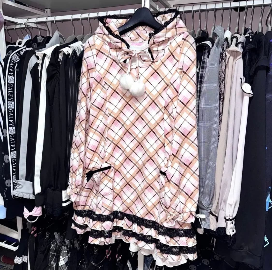 TRALALA 트랄라라 연핑크 체크 캉캉 프릴 원피스 상품이미지3