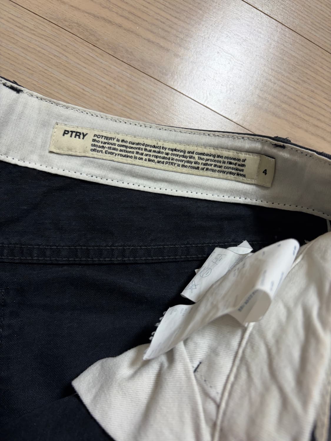 포터리 원워시드 와이드 데님 워시드 블랙 4사이즈 상품이미지3