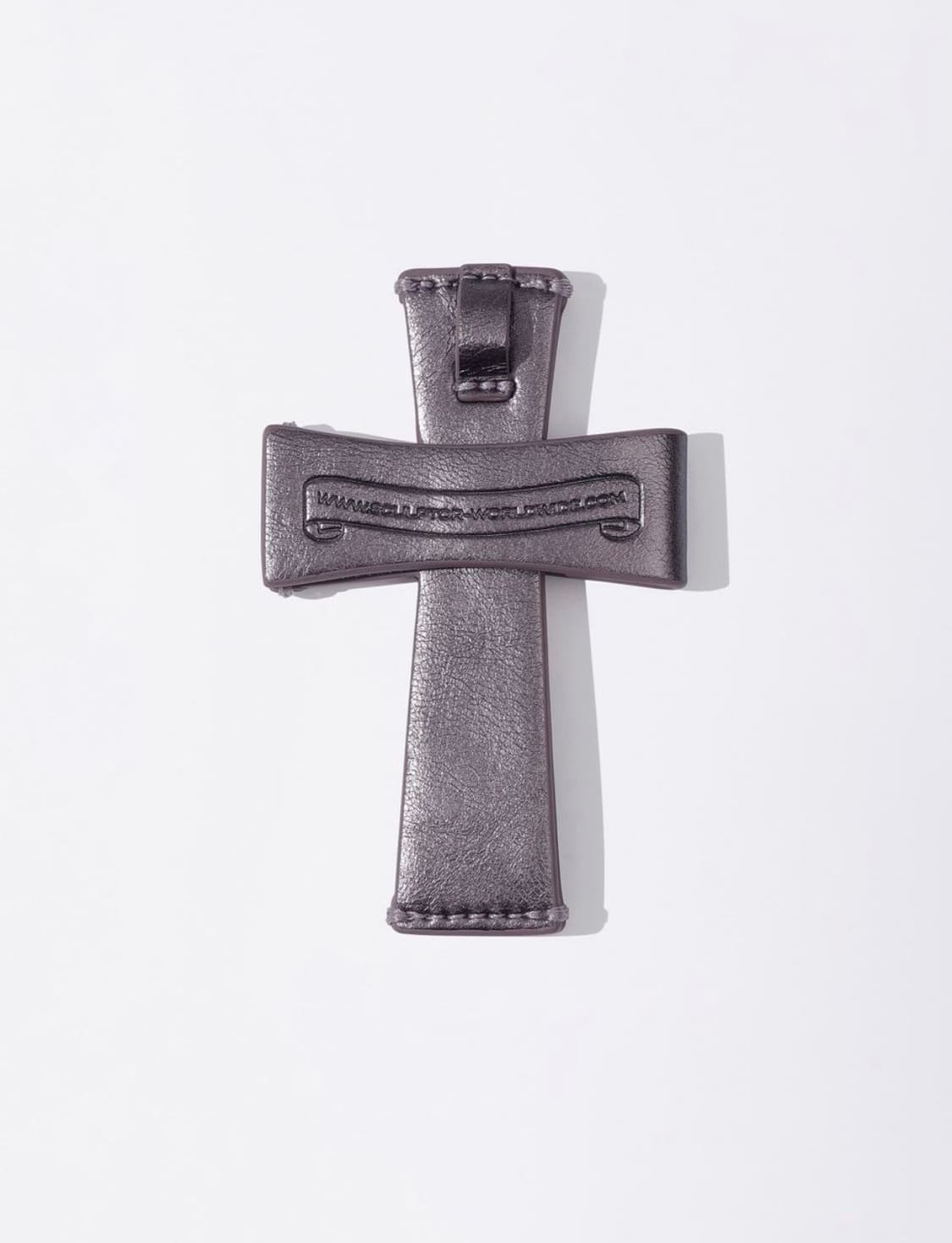 Cross Strap Layered Wallet Metal Purple 상품이미지2