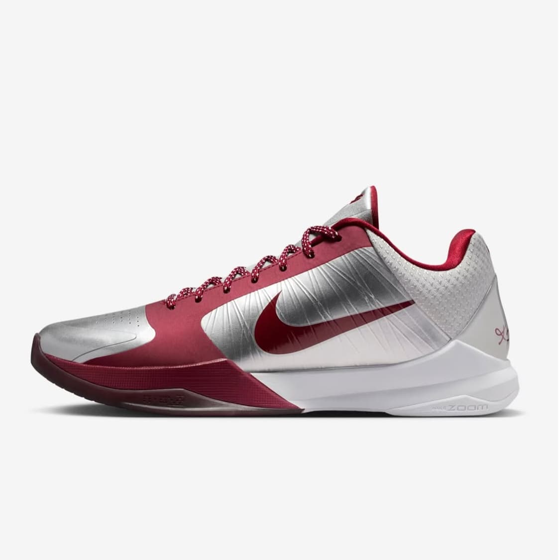 [320]나이키 코비5 로우어 메리온 에이스 어웨이 메탈릭 실버 팀 레드 상품이미지3