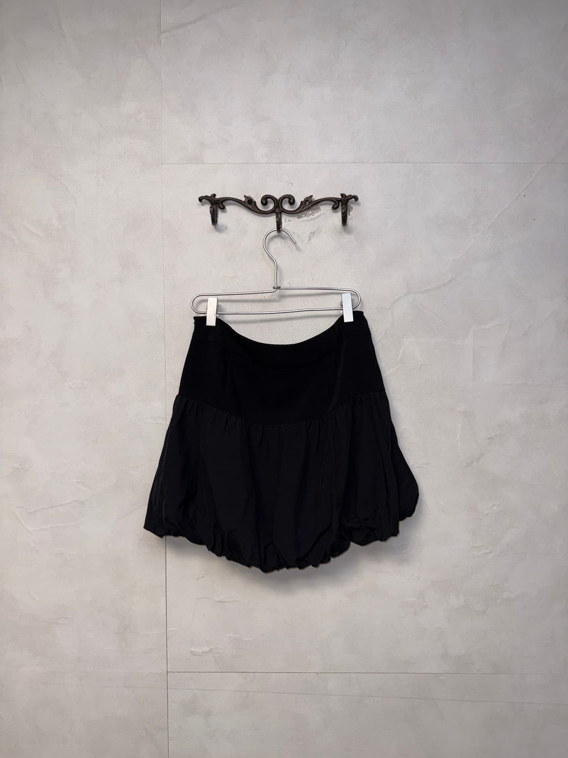 Black double button balloon mini skirt 상품이미지3