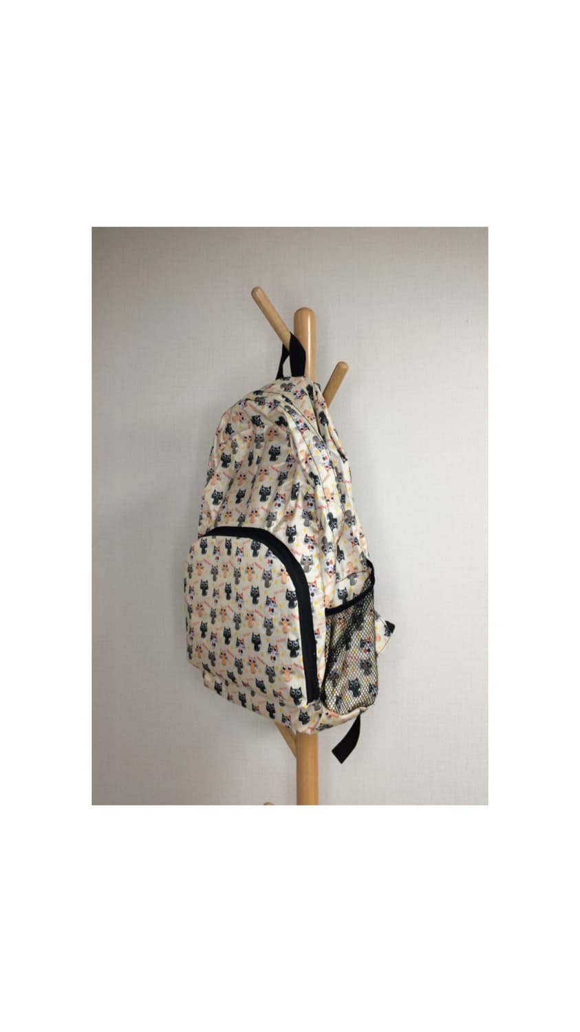 빈티지 고양이 패턴 경량 백팩 상품이미지3