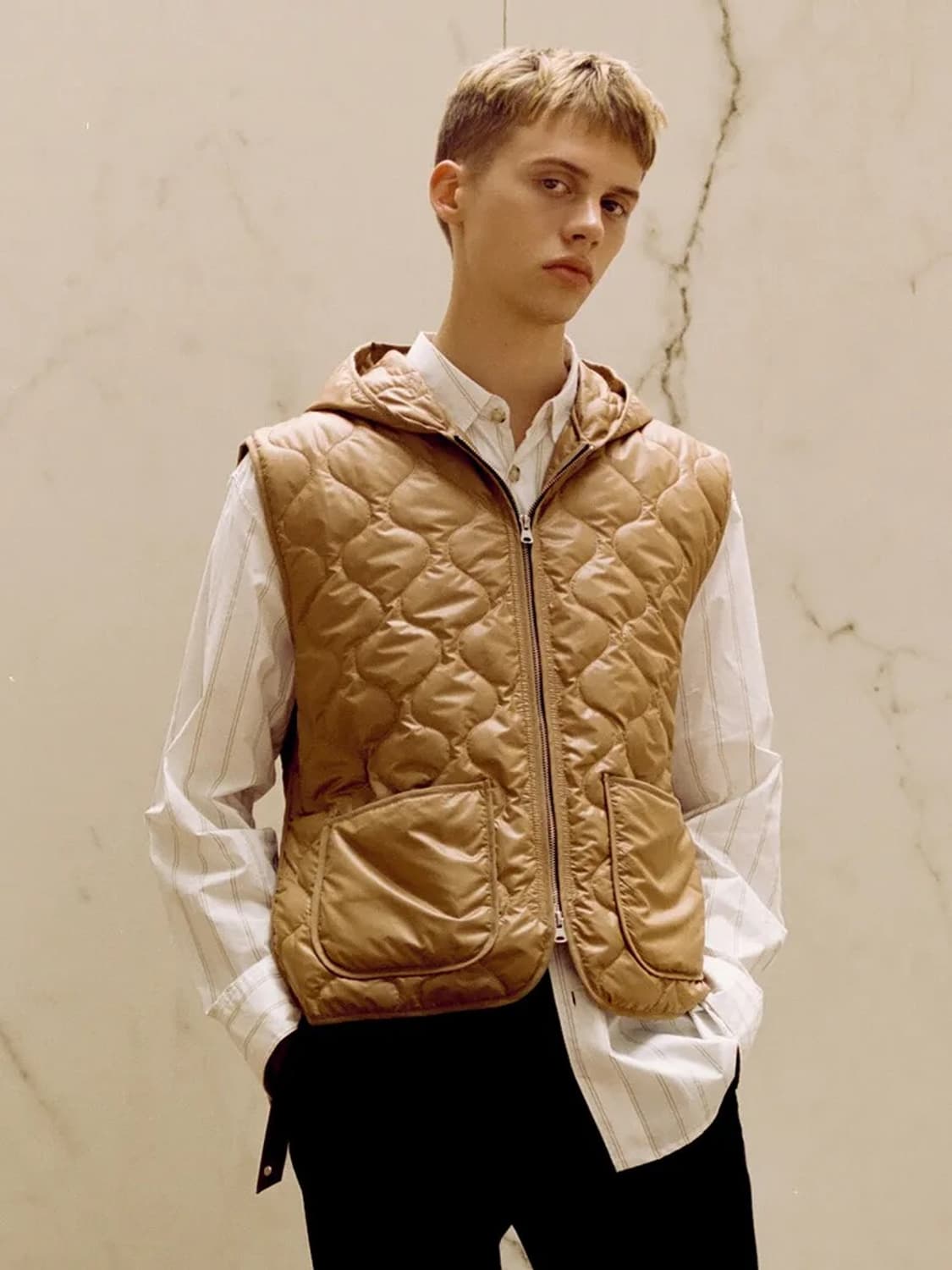 앤더슨벨 신슐레이트 퀼티드 후디 베스트 atb226u(TAN) M사이즈 상품이미지1