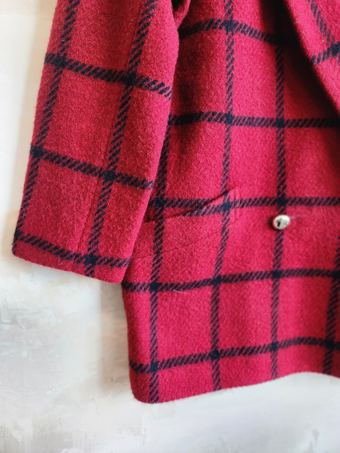 일본빈티지 체크 도톰 울 자켓 상품이미지3