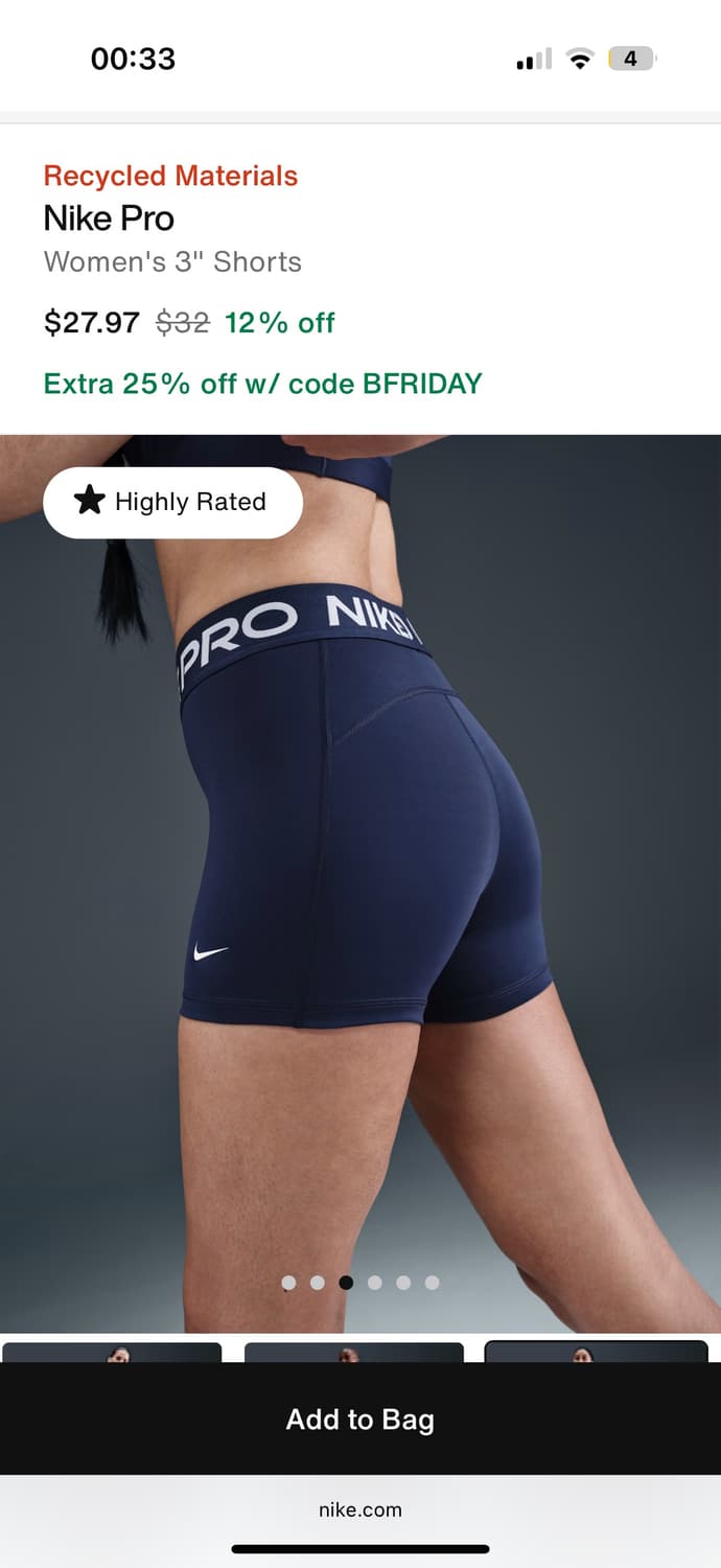 나이키 프로 우먼스 쇼츠 3인치 상품이미지3