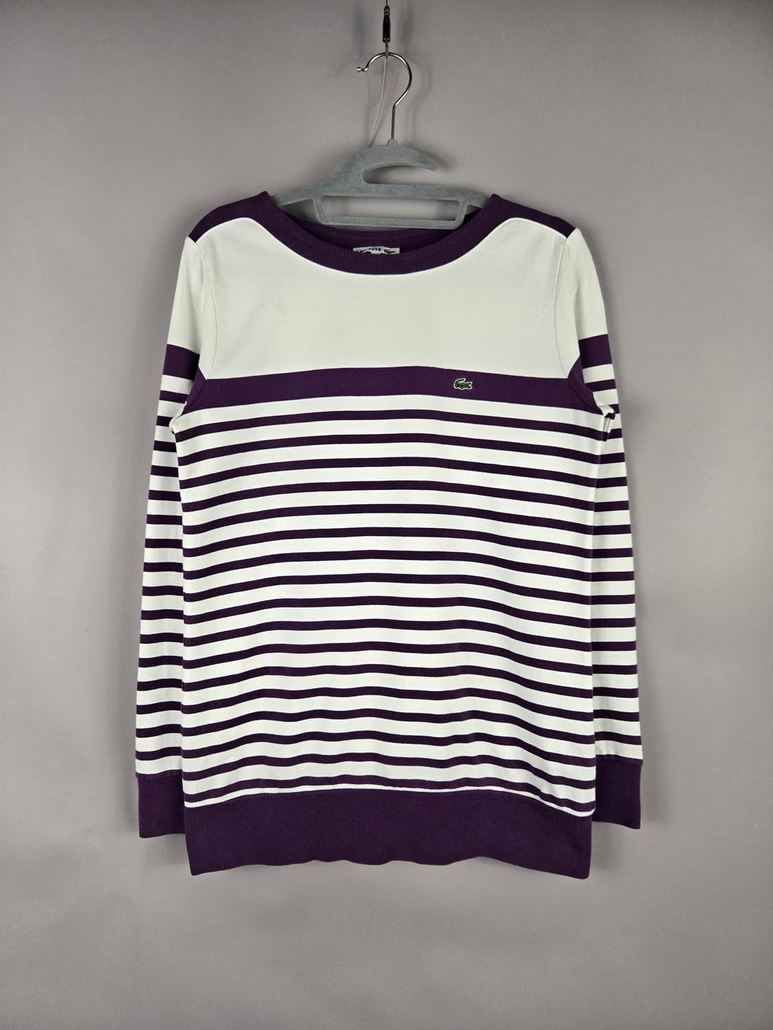 [무료배송]라코스테 90 (36) 여성 보트넥 스트라이프 긴팔 티셔츠 상품이미지1