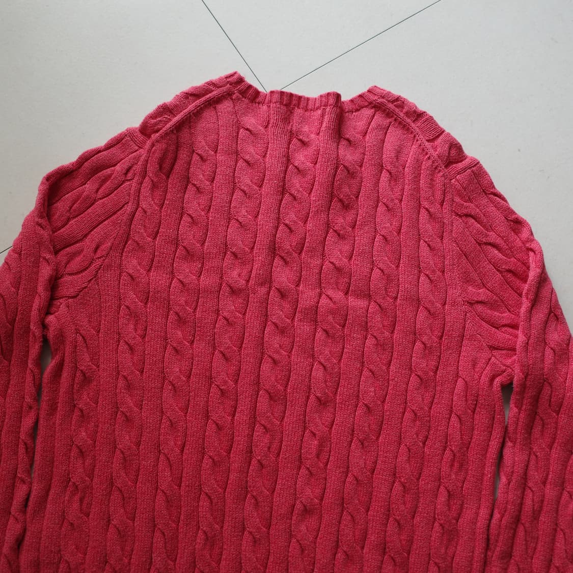 폴로 랄프로렌 QR인증 꽈배기 니트 핑크 (L) 상품이미지8