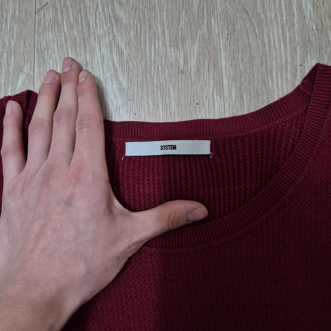 한섬 시스템 배색 라운드 니트 XL(105) 상품이미지5