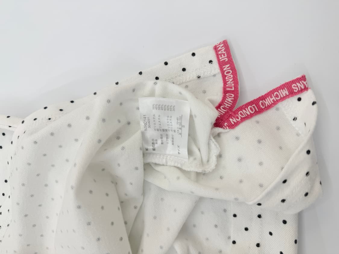 빈티지 MICHIKO LONDON 핑크 도트 카라티 상품이미지5