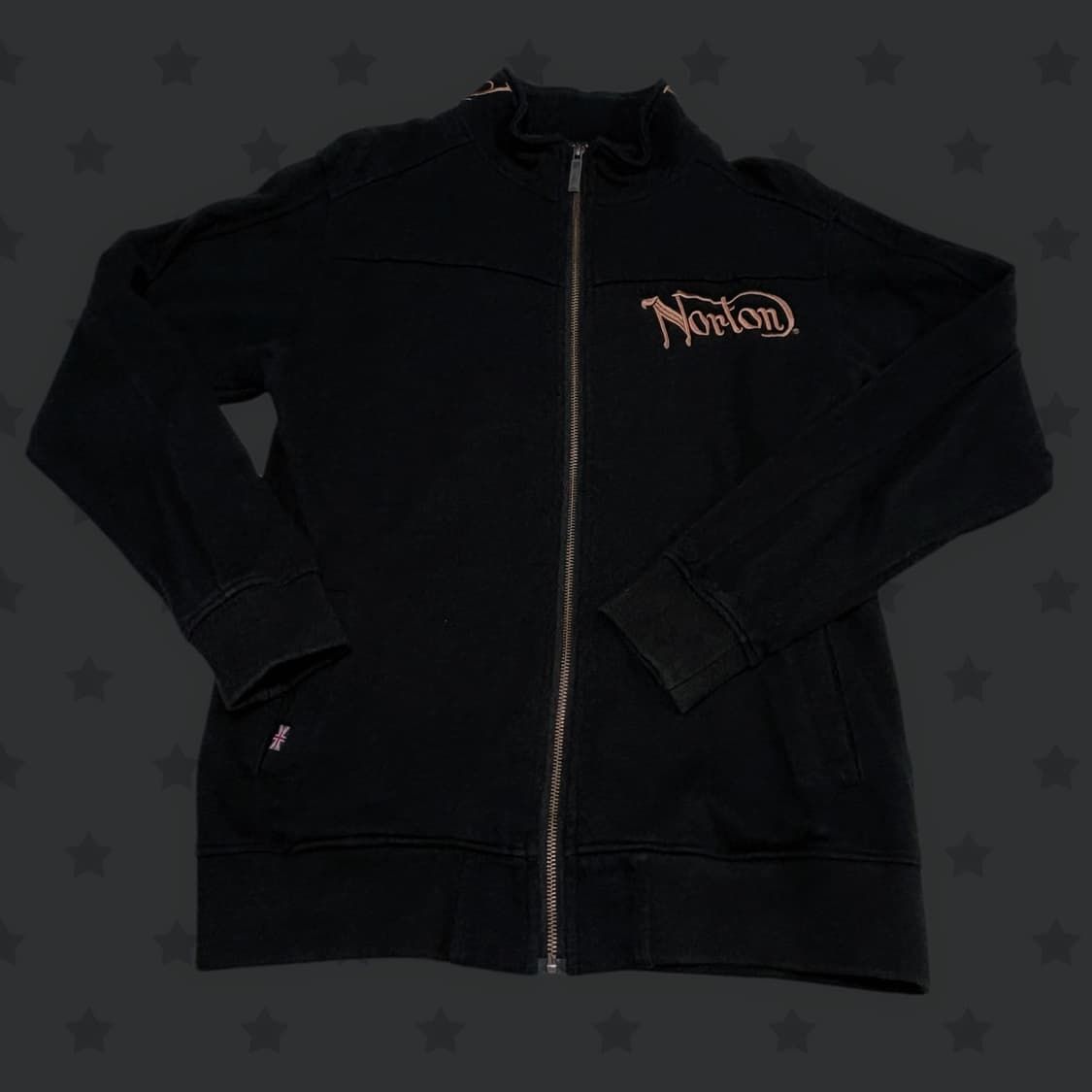 Norton 노턴 펑크 포인트 블랙 카라 레터링 자켓 집업 상품이미지2