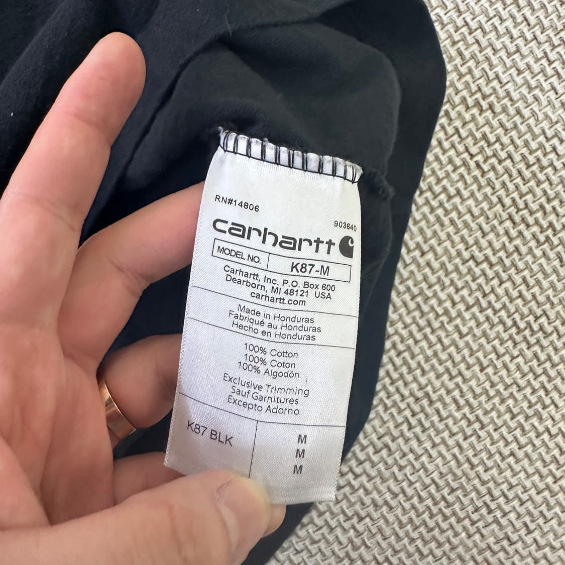 M 칼하트 블랙 포켈 반팔티 0413D 상품이미지3