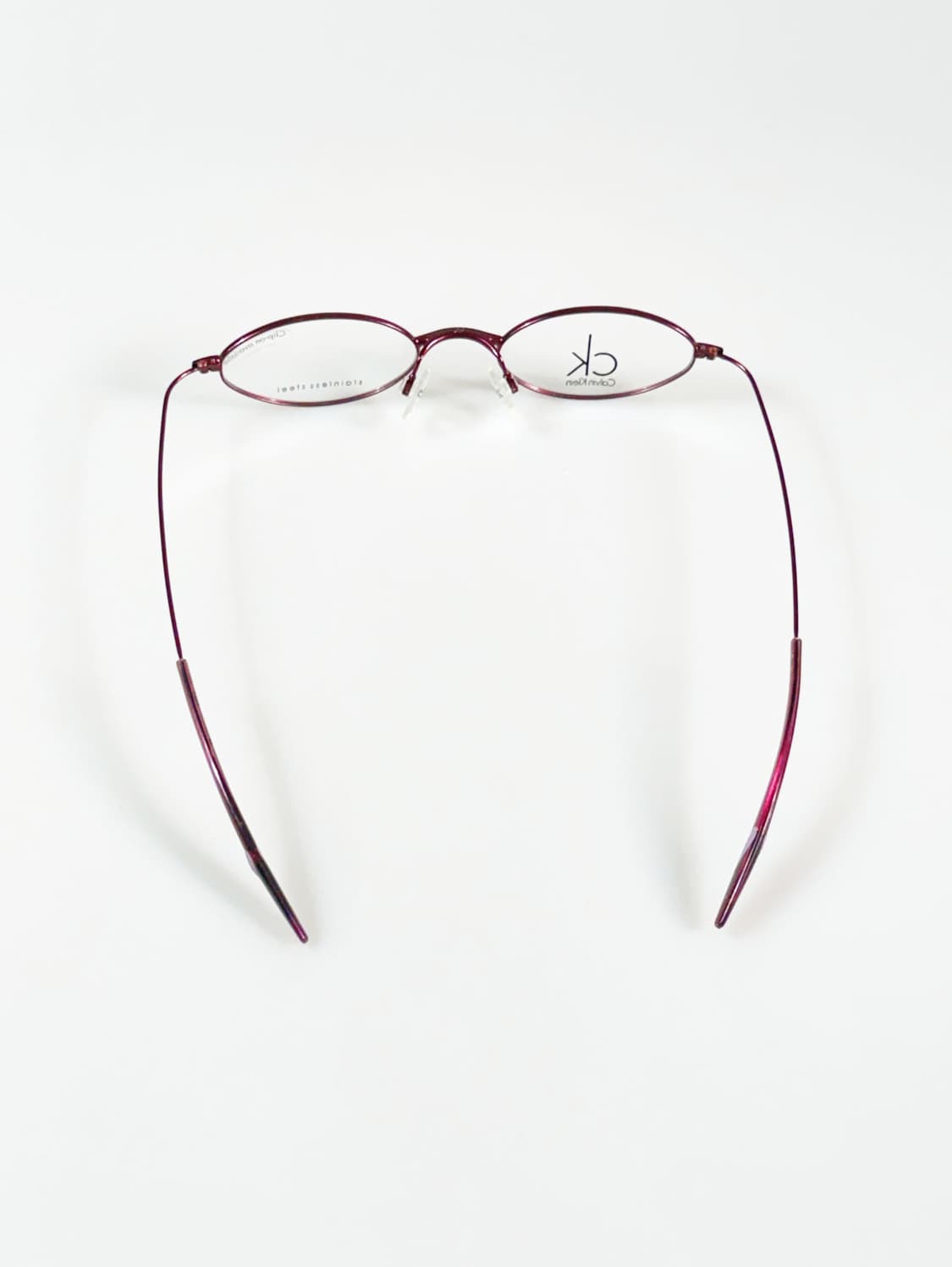 캘빈클라인 슬림 오벌 버건디 메탈 빈티지 안경 상품이미지5