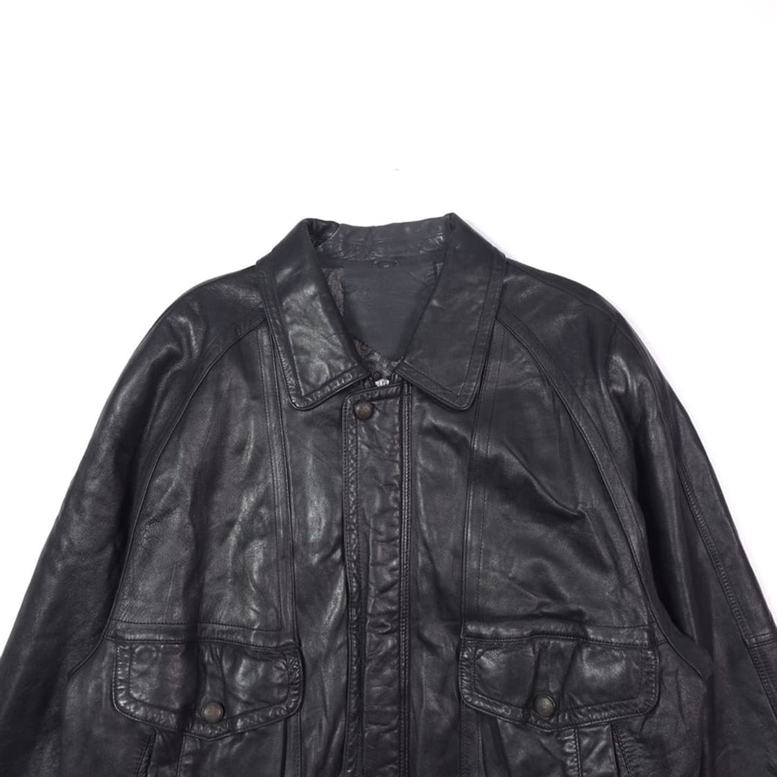 Vintage 리얼 양가죽 페이즐리 안감 오버핏 블루종 XL 상품이미지3