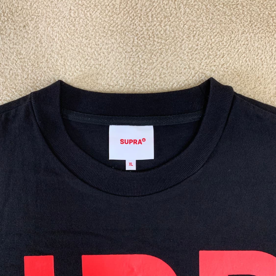 SUPRA 수프라 빅로고 오버핏 반팔티셔츠(XL/블랙) 여름티 상품이미지3
