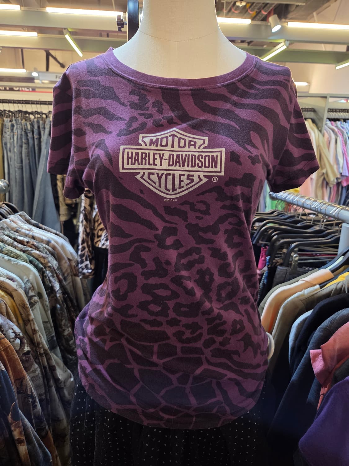 할리데이비슨 퍼플 지브라패턴 반팔티 상품이미지2