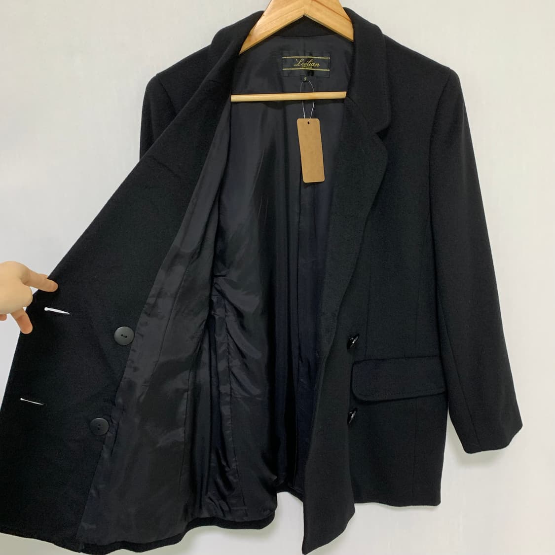 jpn 일본 빈티지 Lolian 블랙 더블 버튼 자켓 캐시미어 100% 상품이미지7
