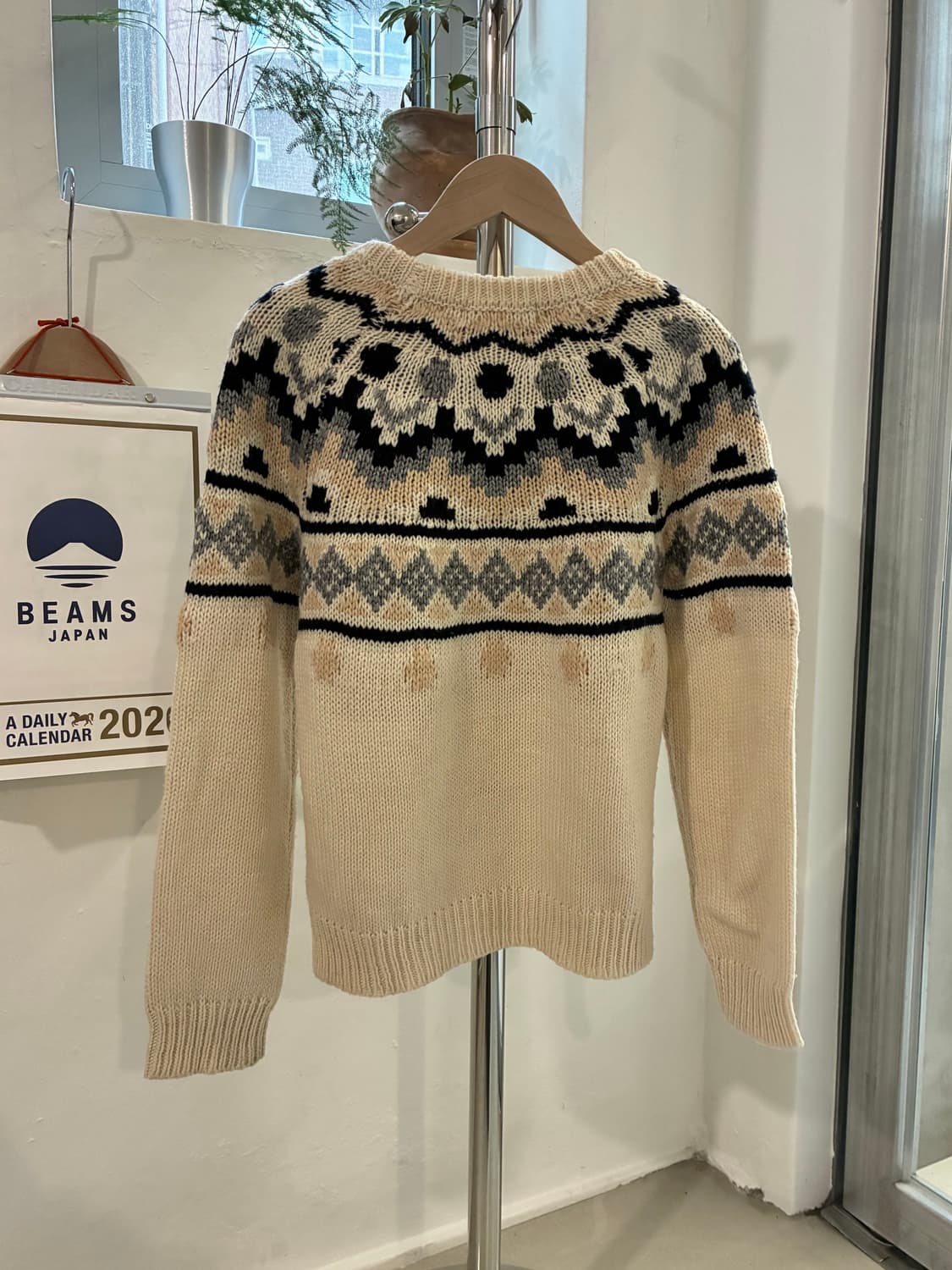 빔즈 하트 아가일 니트 상품이미지4