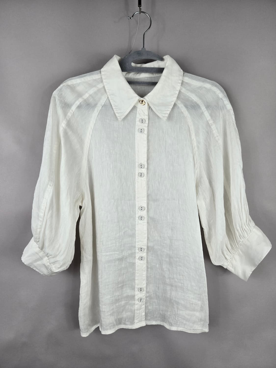 [무료배송]페이우 S 여성 실크 린넨 마 혼방 8부소매 블라우스 상품이미지1