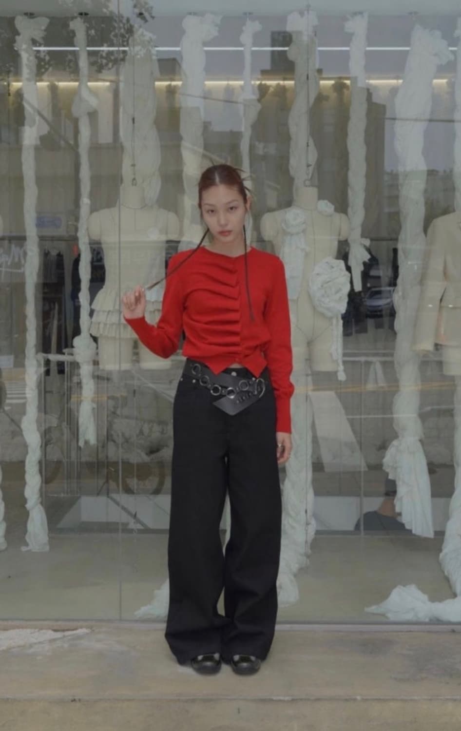 버뮬라 오발크 니트 가디건_레드 M 상품이미지3