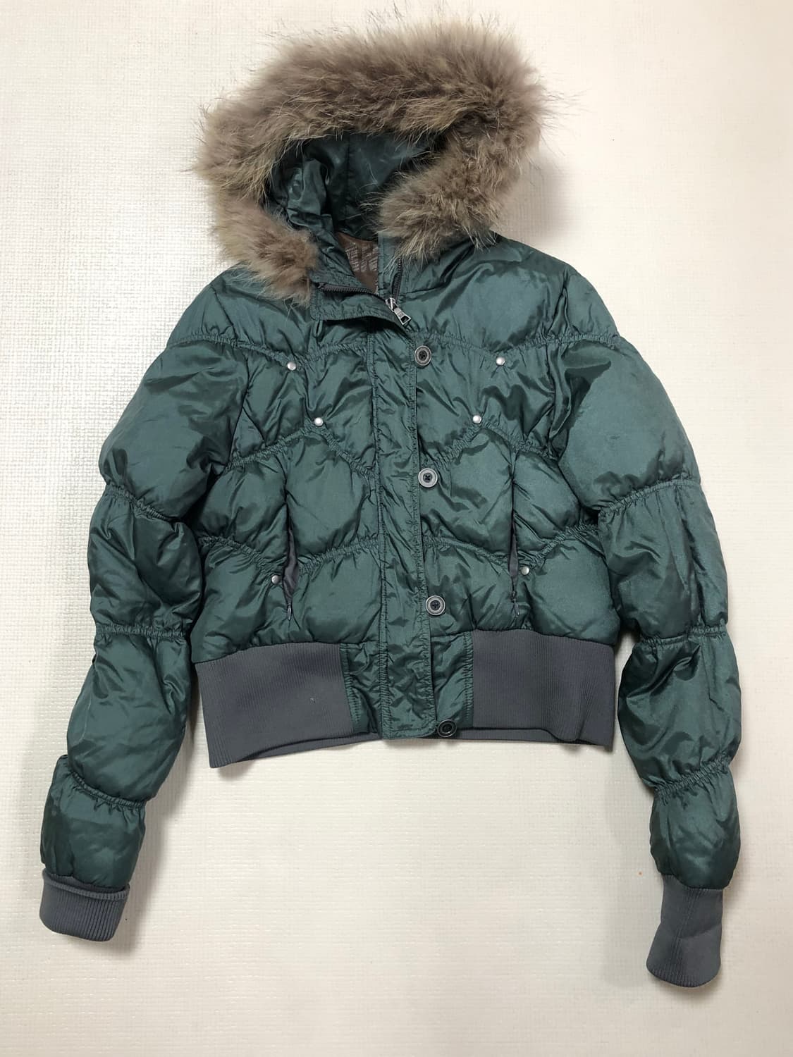 빈티지 청록 펑크 패딩 점퍼 상품이미지7