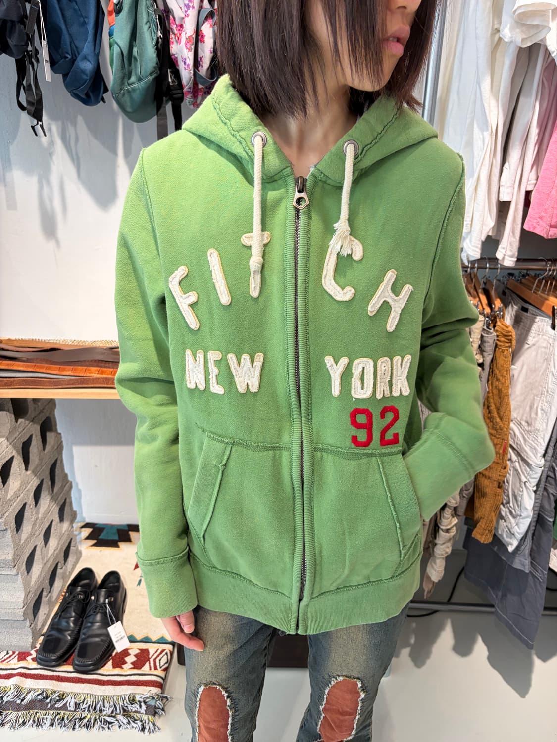 Abercrombie & Fitch 로고 집업 후드 M 상품이미지3
