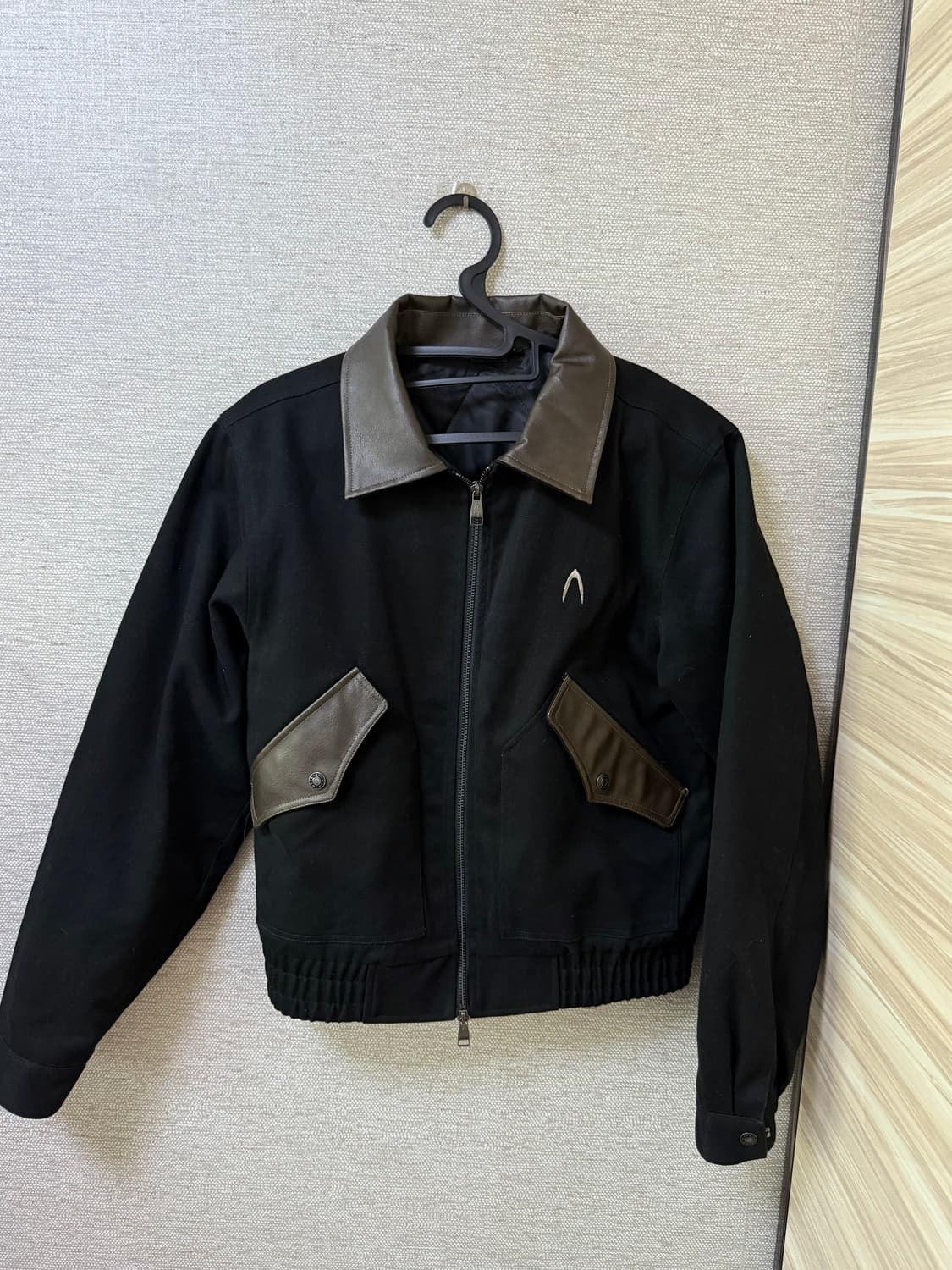 아캄 aakam Contrast Leather Work Jacket 블랙 상품이미지2