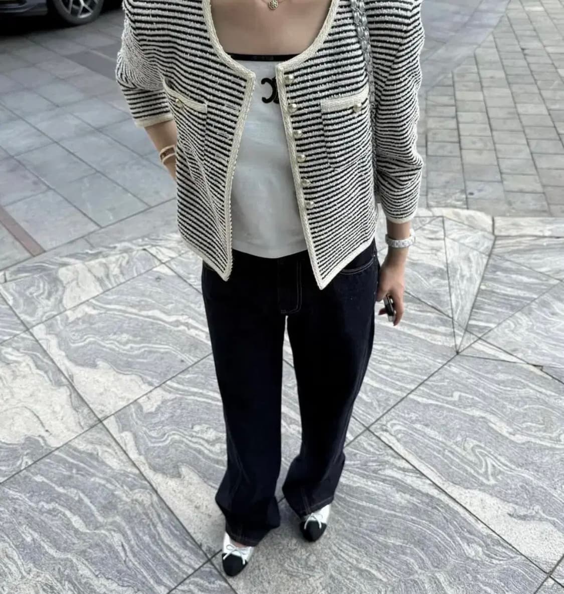 카디널레드 스트라이프 가디건 네이비 S 상품이미지5