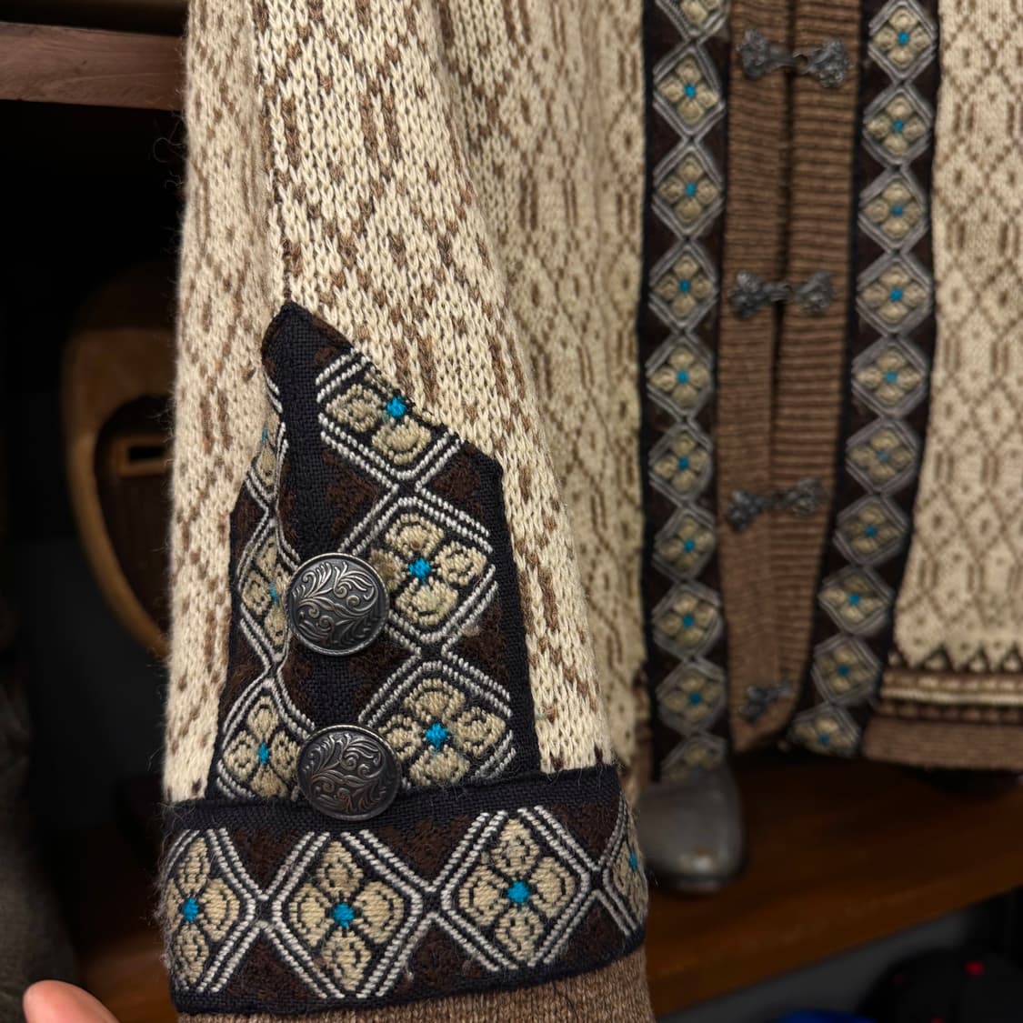 90s McGREGOR 맥그리거 네이티브 패턴 노르딕 버클 니트 상품이미지5