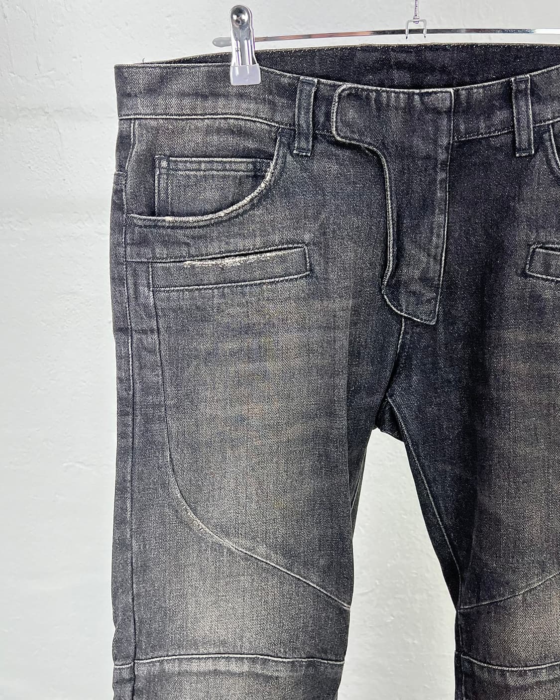 발망 페이 디드 리브 슬림 바이커 데님 팬츠 상품이미지2