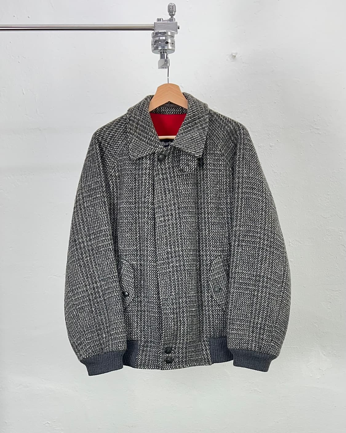 버버리 글렌 체크 해링턴 트위드 라나 울 블루종 자켓 상품이미지1