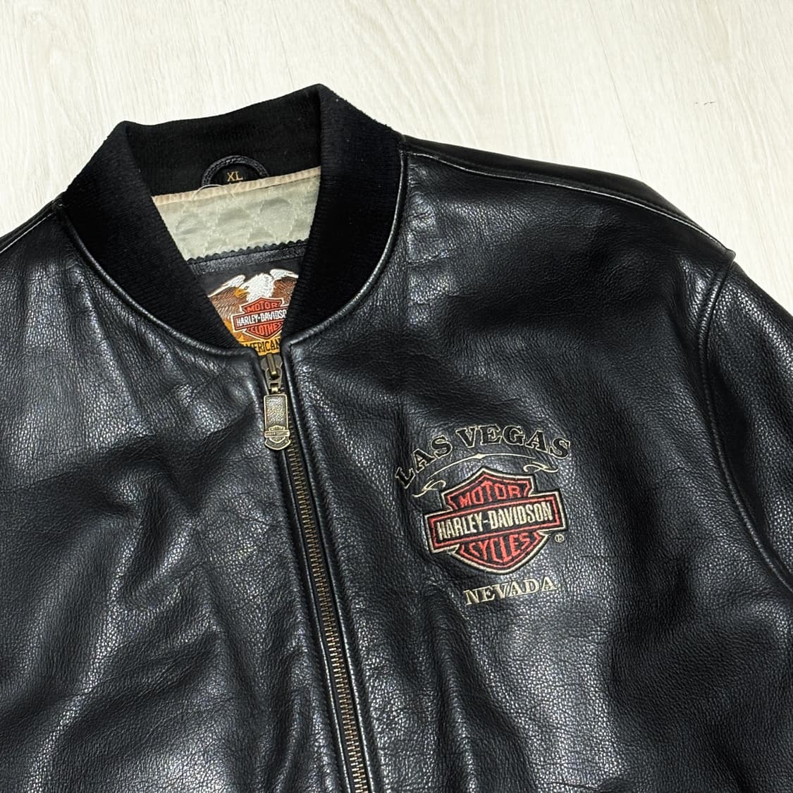 90s 할리데이비슨 레더 봄버 자켓 상품이미지3