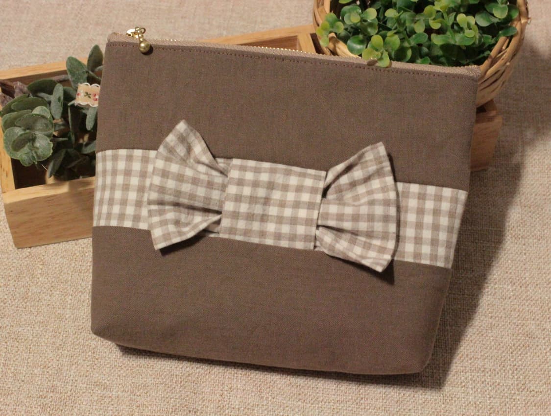 핸드메이드 리본 지퍼 파우치 상품이미지1