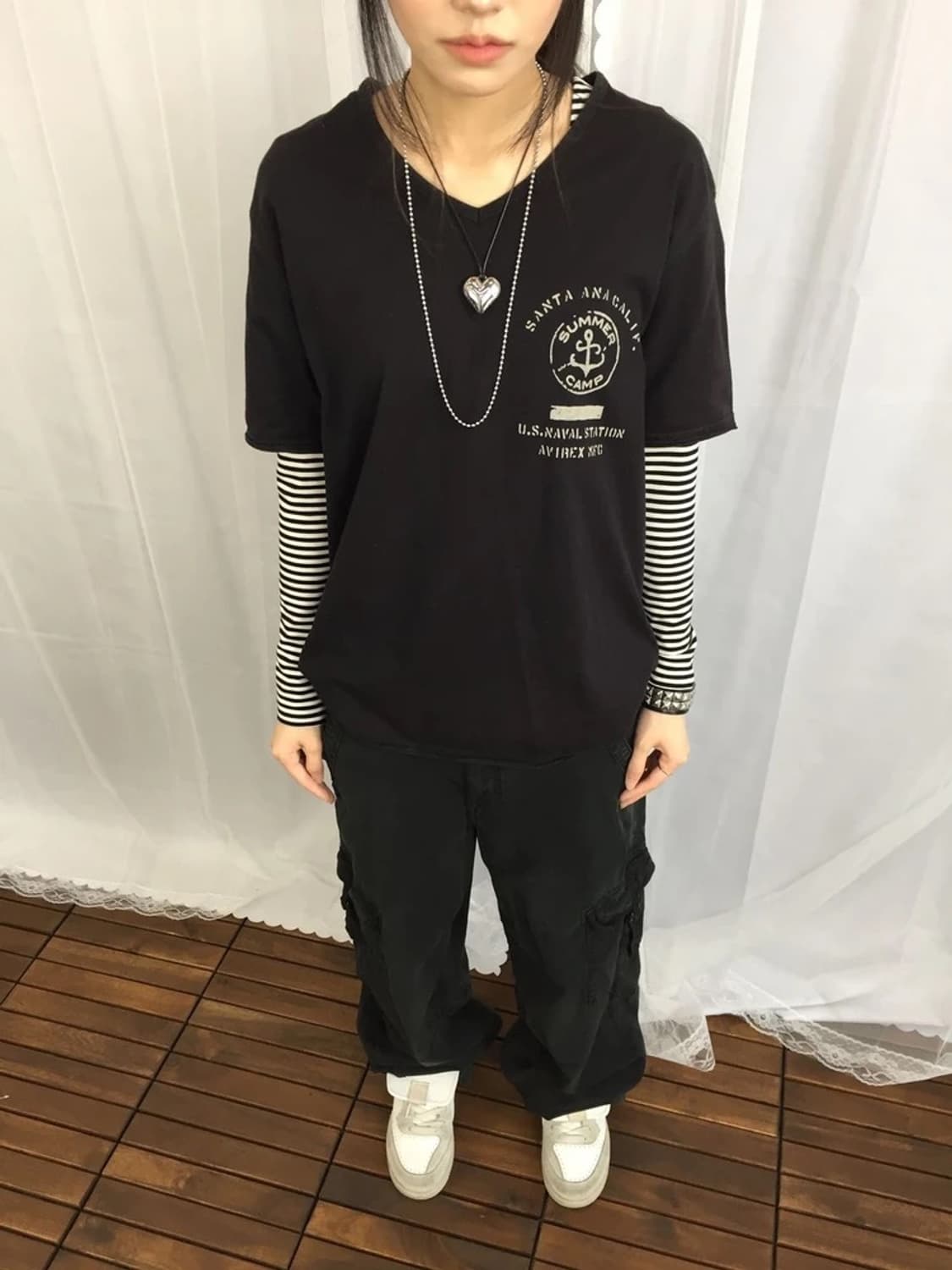 AVIREX Naval Station V-Neck Tee 상품이미지2