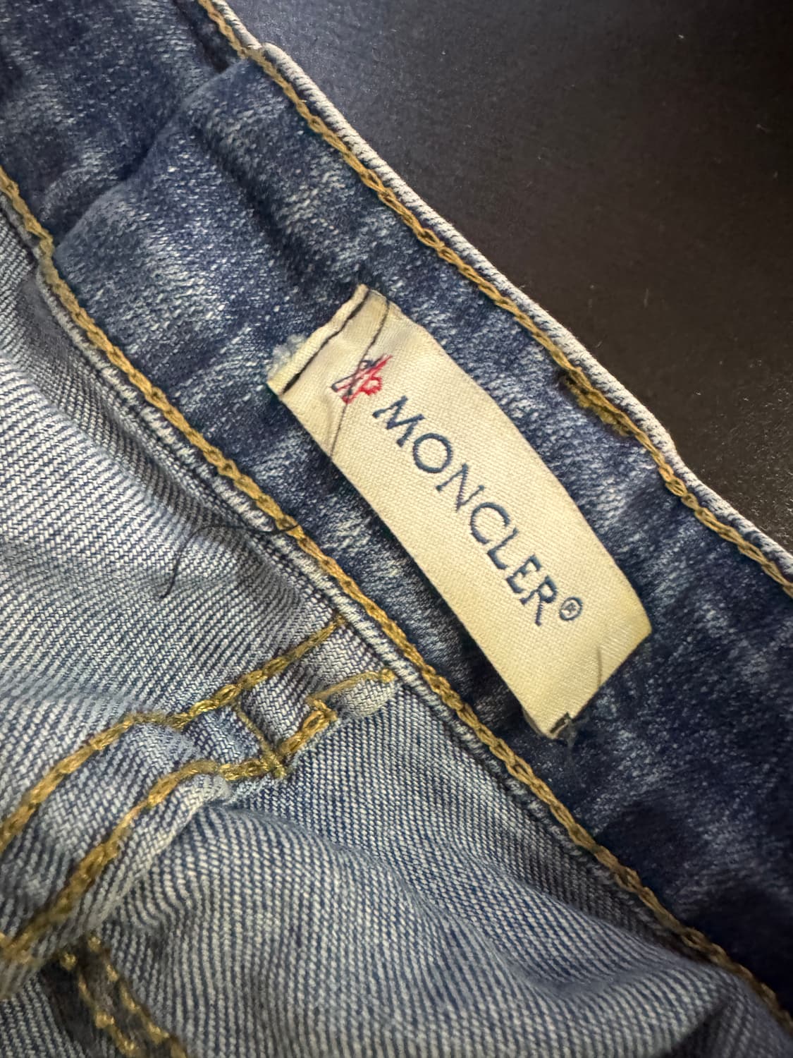 몽클레어 빈티지 커스텀 리메이크 워싱 데님팬츠 33인치 상품이미지4