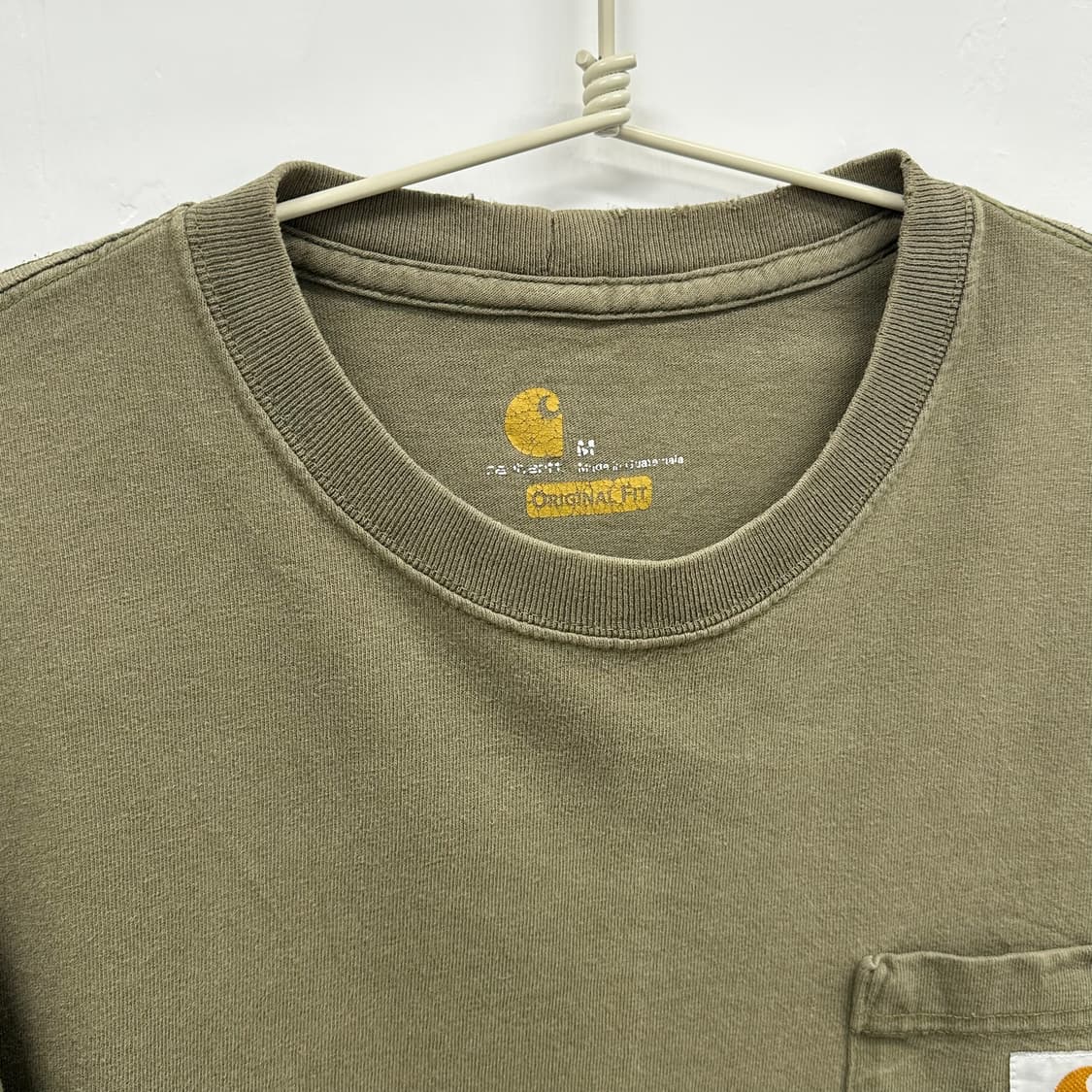 칼하트 빈티지 포켓 카키 반팔 티셔츠 M 상품이미지5