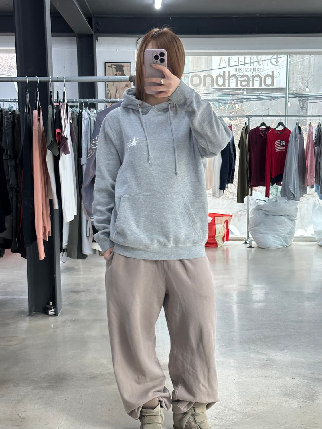 스투시 스탁 백로고 후드티 상품이미지2