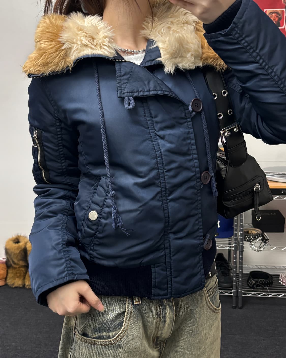 올드 빈티지 N2B 항공 점퍼 네이비 상품이미지1