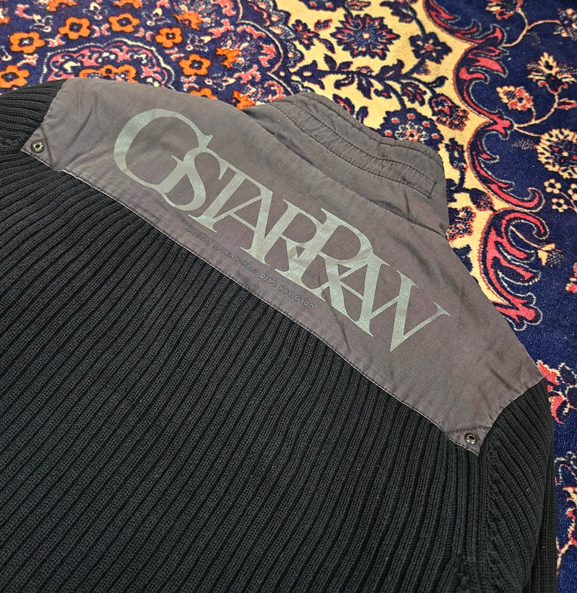 GSTAR RAW Y2K Back Logo 니트 집업 쉐르파 자켓 상품이미지3