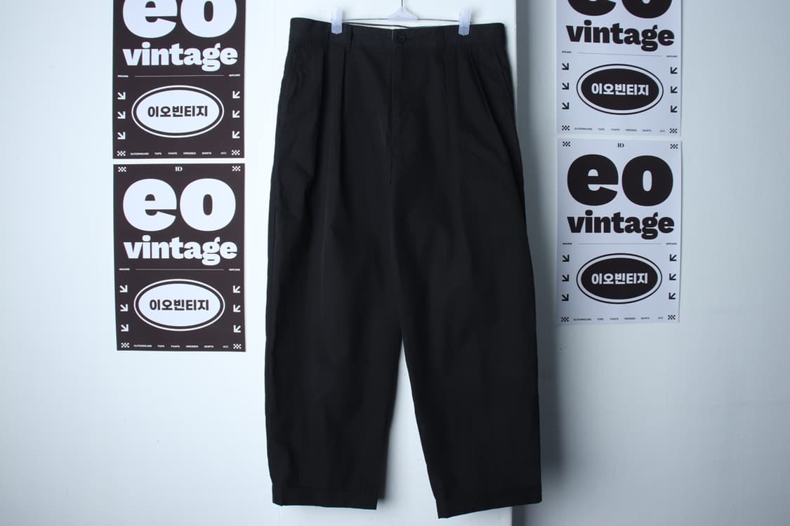 (L-XL) 유니폼브릿지 면바지 팬츠 와이드핏 경량 블랙-P10200 상품이미지2