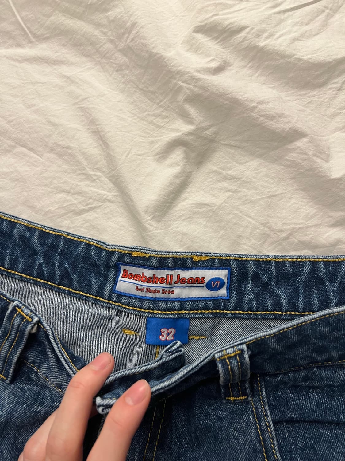 bombshell 데님 반바지 쇼츠 jorts 다크 워시 32 상품이미지9