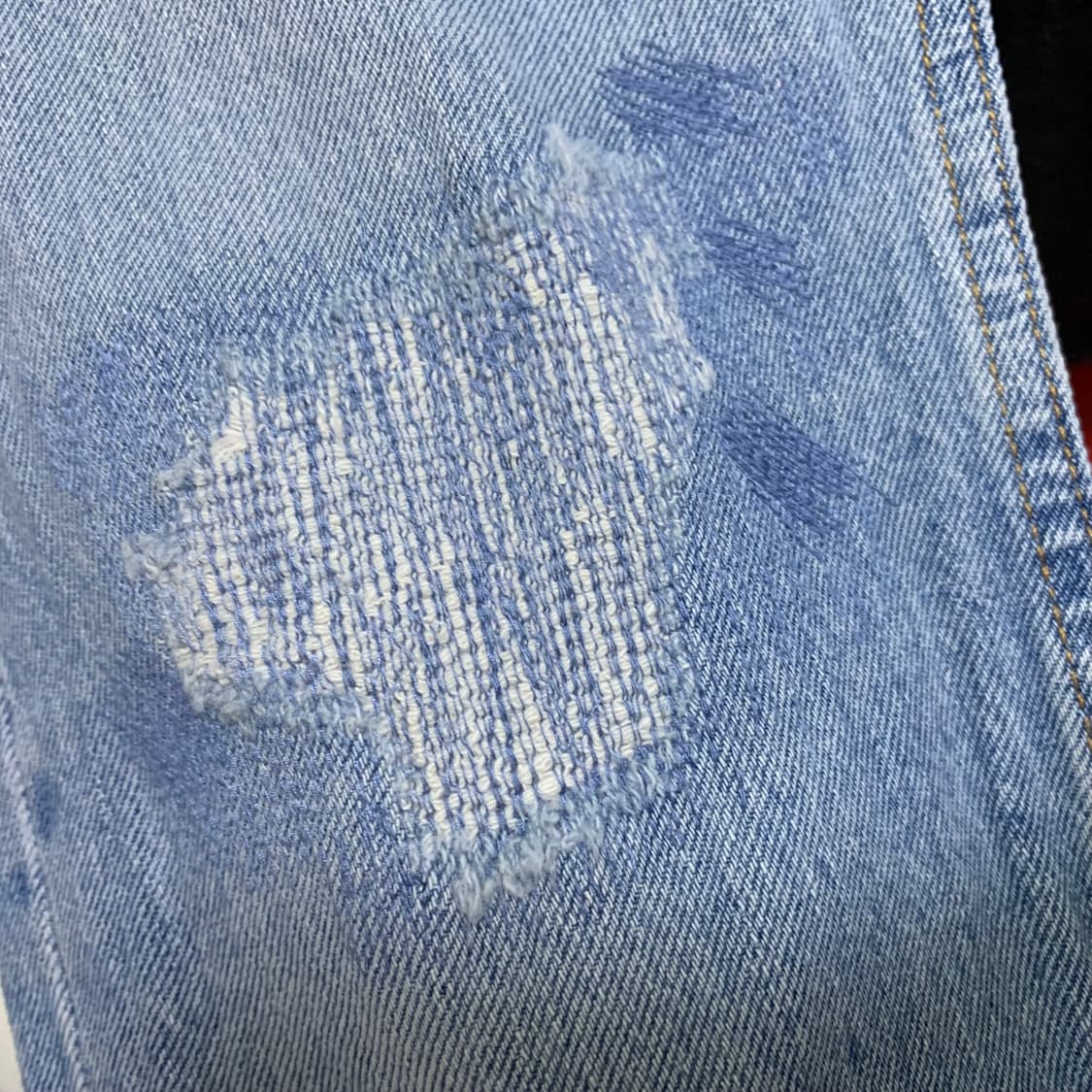 리바이스 빈티지 데미지 청바지 연청 데님 팬츠 30인치 여성 상품이미지9
