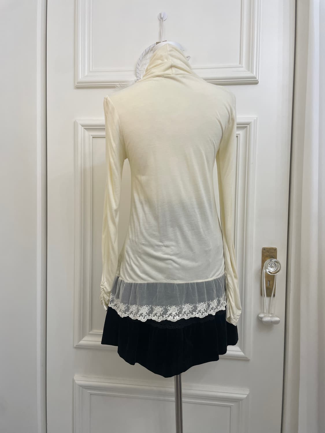 LEST ROSE black velvet lace midi skirt 상품이미지10