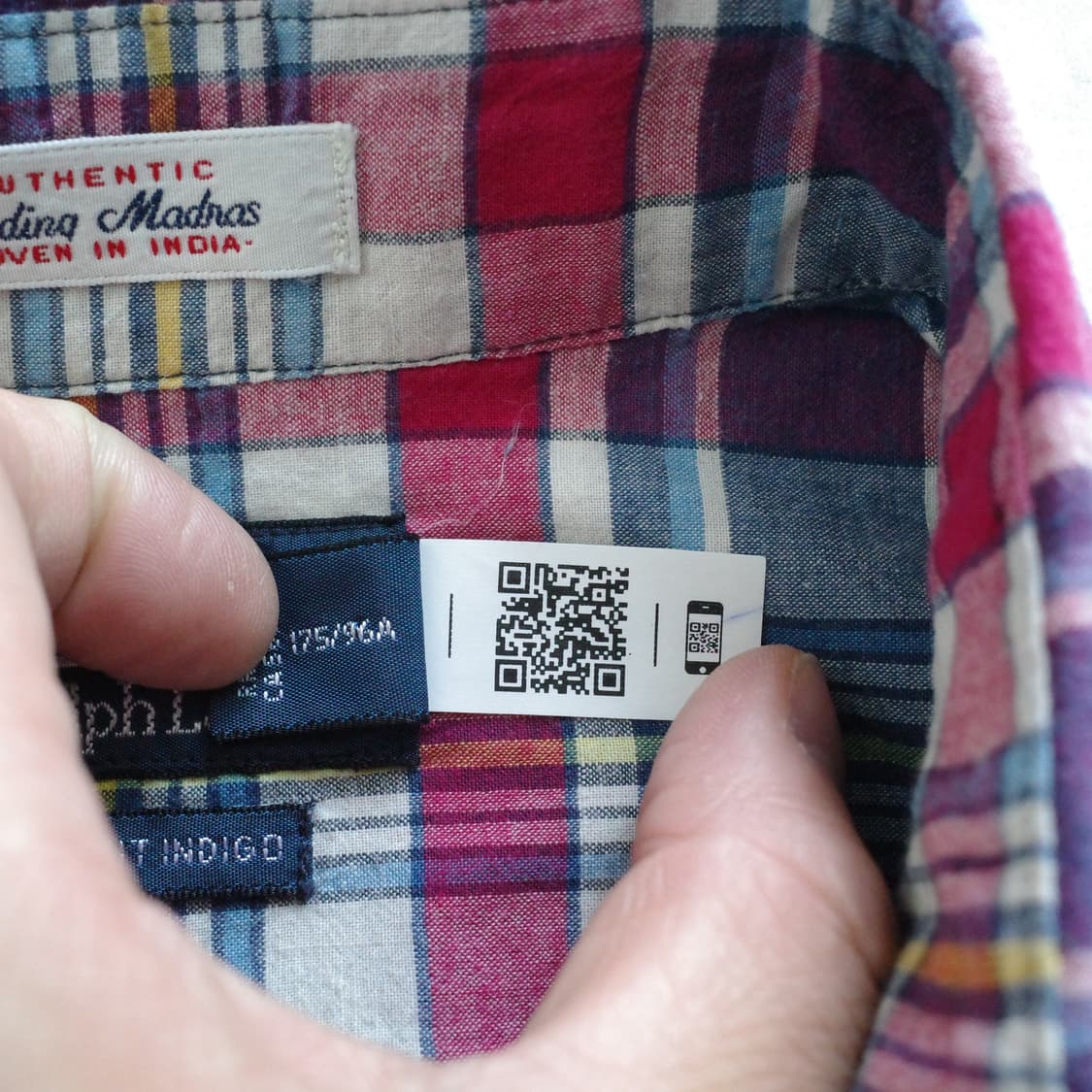 폴로 랄프로렌 마드라스 체크 QR 정품 반팔셔츠 M 상품이미지6