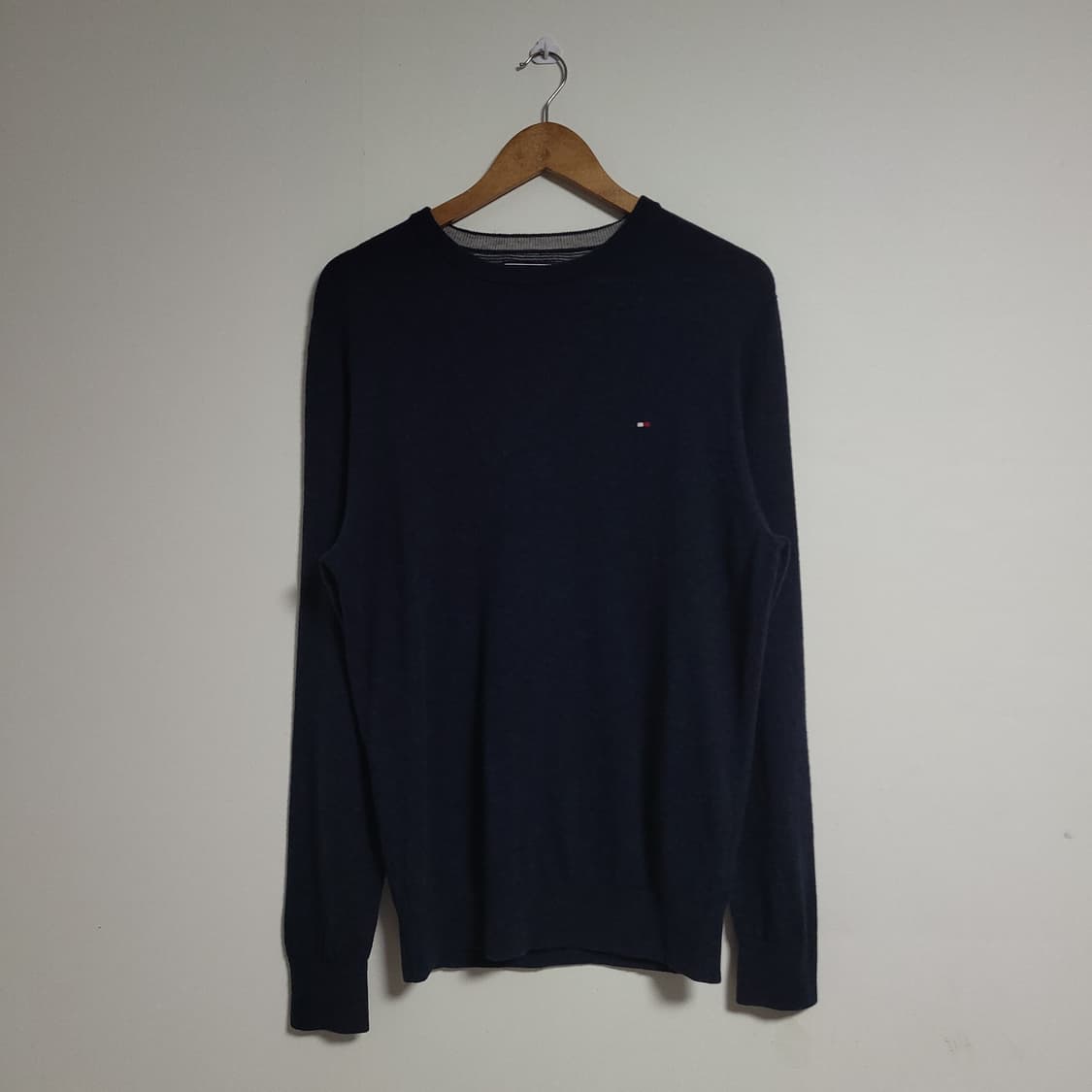 (M) TOMMY HILFIGER 타미힐피거 네이비 니트 긴팔 모 상품이미지1