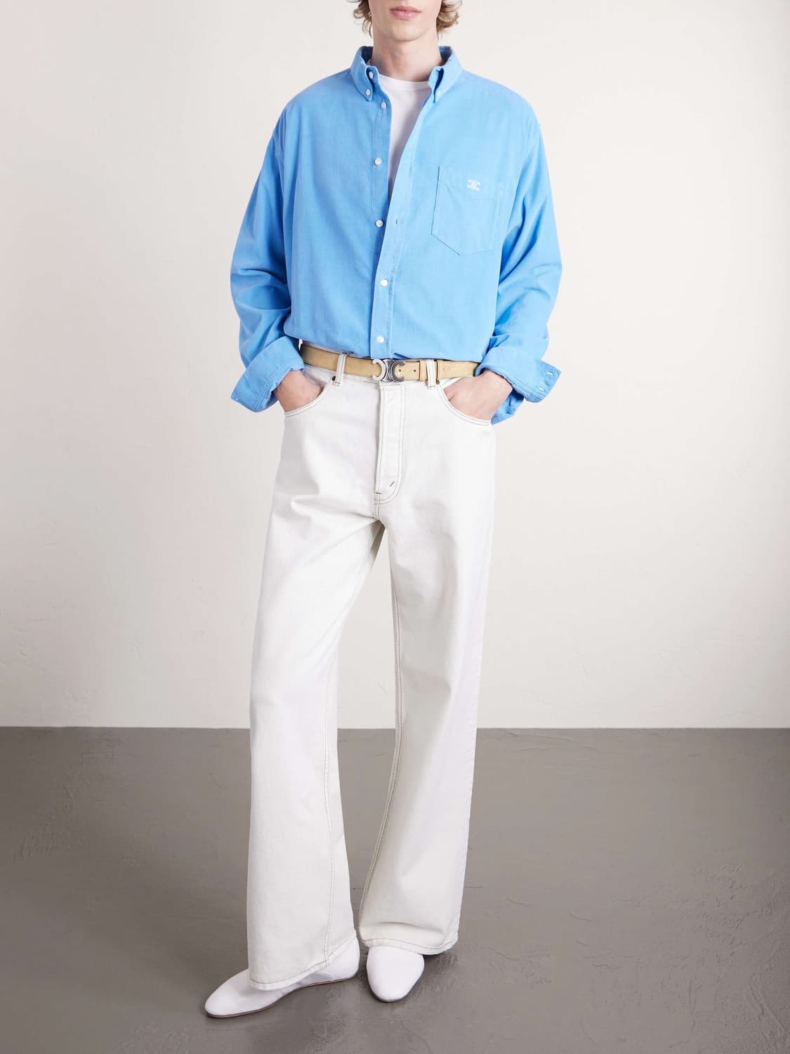 [박보검님 착용] 셀린느 26ss 샴브레이 트리옴페 코듀로이 셔츠 상품이미지4